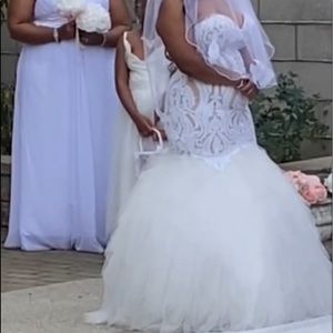 White mermaid prom dress